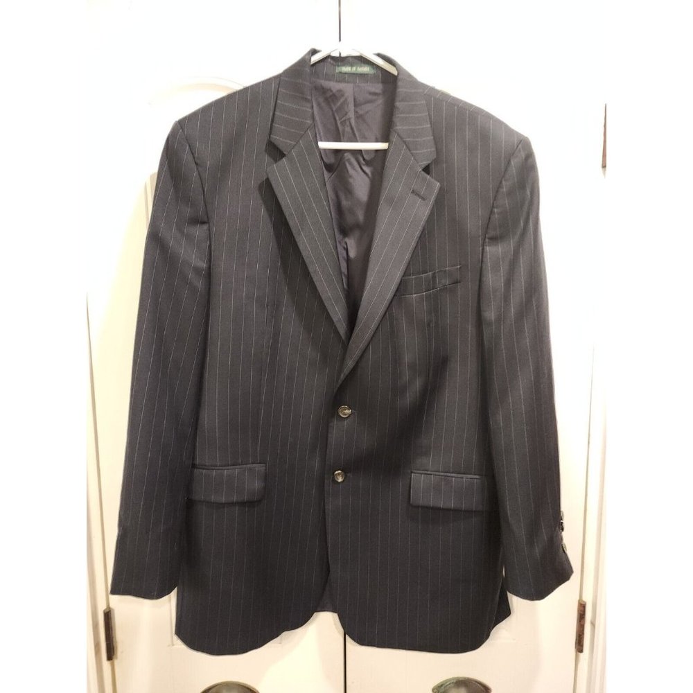 Lauren Ralph Lauren Mens 44L Pinstripe New Wool  Blazer Sport Coat Suit Jacket